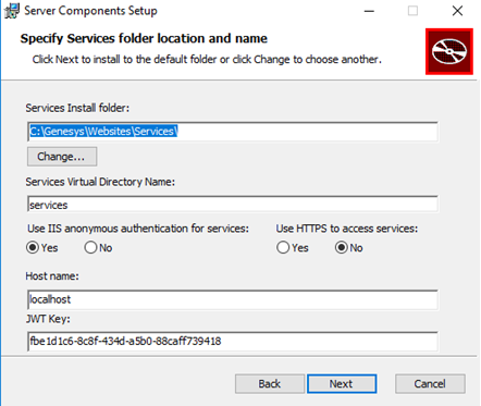 Web server settings
