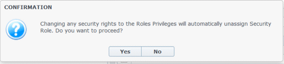 Confirmation dialog box