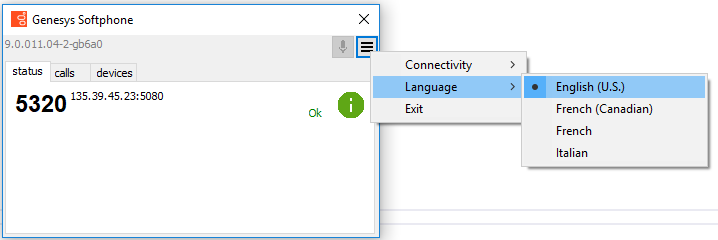 Softphone select language.png