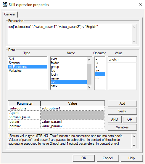 Skill expression properties