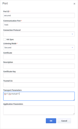 Interaction Server Properties Transport Properties in the Ports tab in GAX.