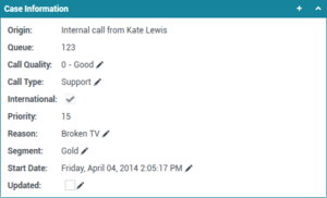 Case Information view with editable fields.